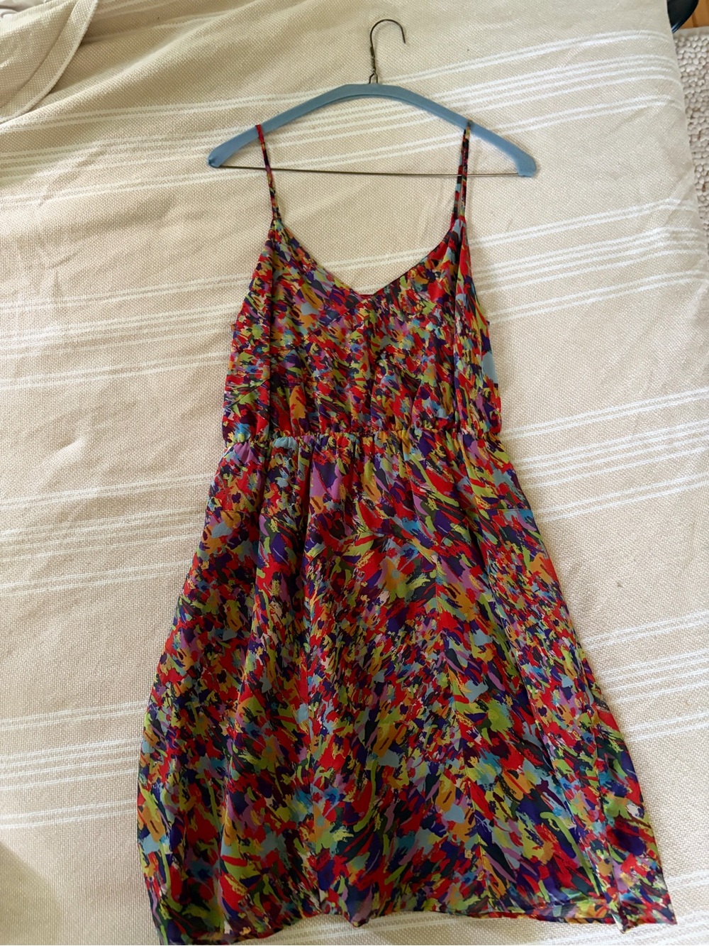 Multicolor Print Spaghetti-Strap Dress